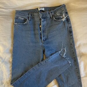 Agolde Women's Blue Skinny Distressed Jeans